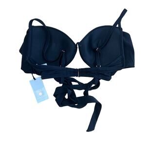 Shade & Shore Women's Black Light Lift Wrap Bikini Top - Size 34C - NWT